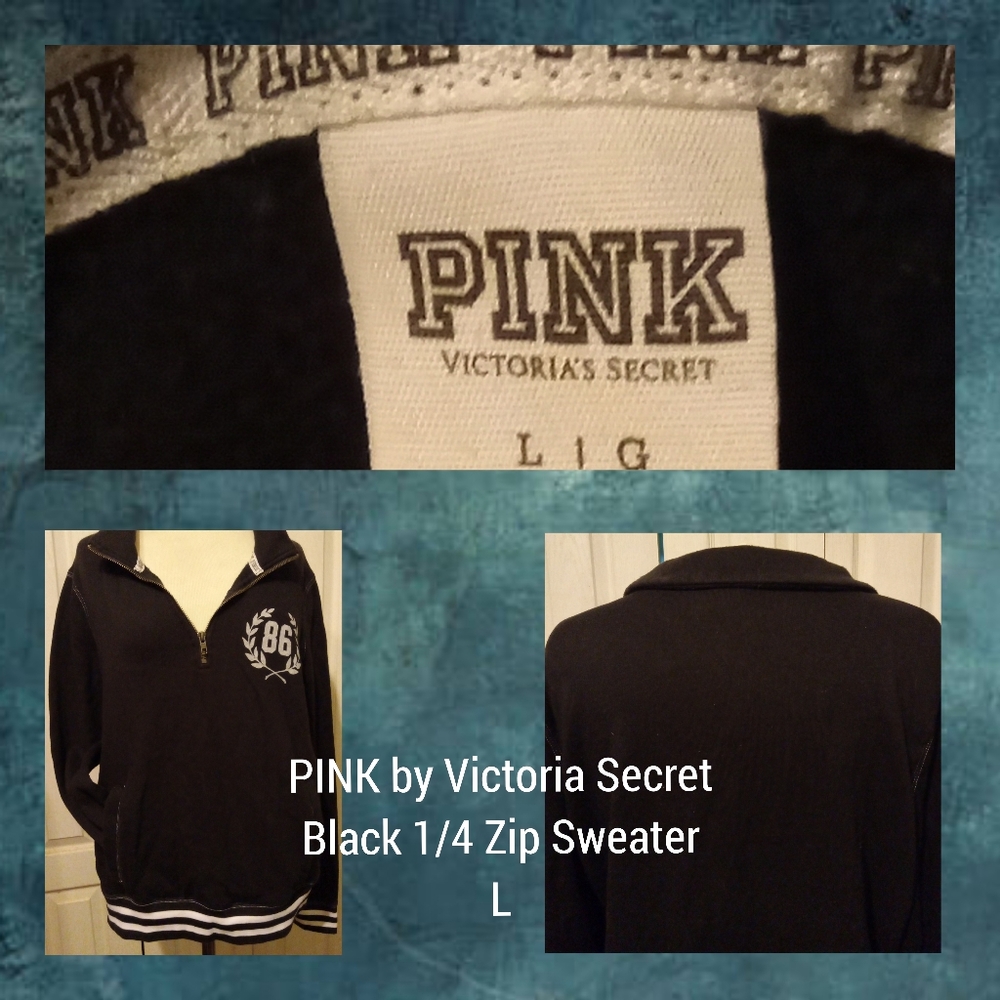 PINK by Victoria Secret Black Sweater, Large